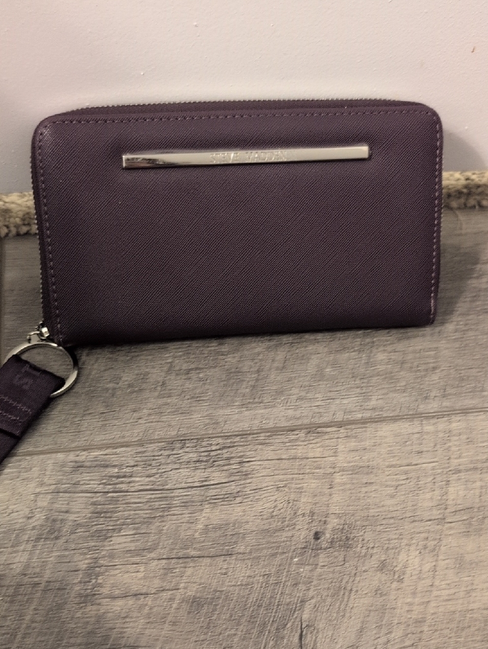 Deep Purple Steve Madden Zip Wallet Wristlet